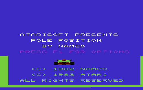 Pole Position title screen for Vic-20